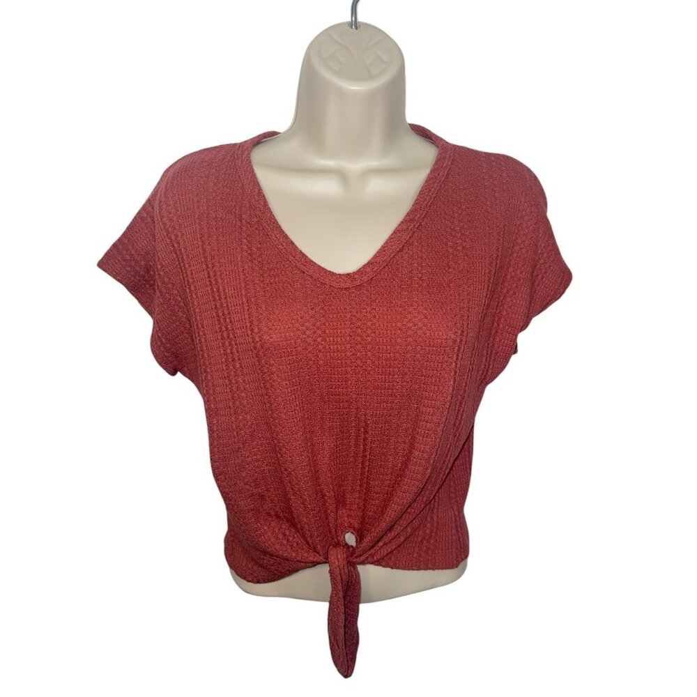 PAPER CRANE Women's Size XS Women's Tie Front Cropped Top